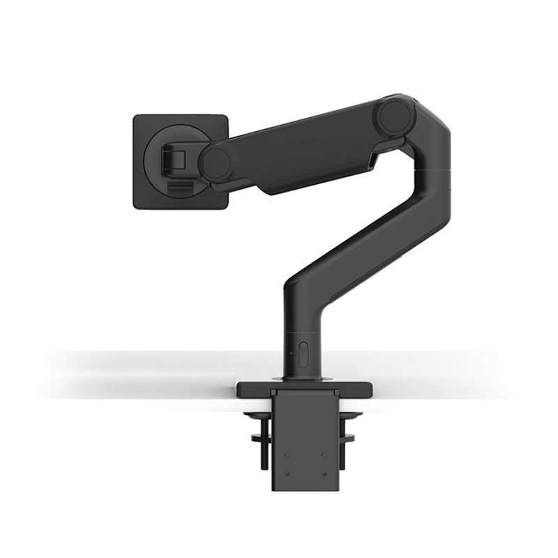 M8.1 MONITORARM MIT 2-TEILIGER KLEMMHALTERG UND TISCHFUSS, SCHWARZ MIT SCHWARZER KUNSTSTOFFBLENDE