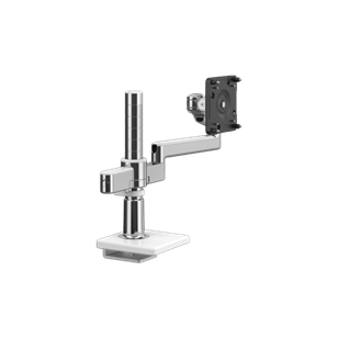 M/Flex mit Monitorarm M2.1 mit Klemmhalterung für Ausziehtische, 25 mm, Aluminium poliert mit weißer Kunststoffblende