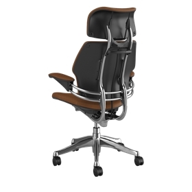 Freedom-Bürostuhl mit Kopfstütze, in Corvara Saddle/Tan, poliertes Aluminium-Gestell mit Zierleiste in Graphite Picture 3