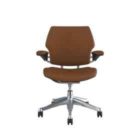 Freedom-Bürostuhl, in Corvara Saddle/Tan, poliertes Aluminium-Gestell mit Zierleiste in Graphite, Arretierrollen Picture 2