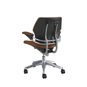 Freedom-Bürostuhl, in Corvara Saddle/Tan, poliertes Aluminium-Gestell mit Zierleiste in Graphite, Arretierrollen Picture 3