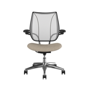 Liberty-Bürostuhl, Rückenlehne in Pinstripe White, Sitzfläche in Hallingdal 65 0200, poliertes Gestell mit Zierleiste in Black Picture 2