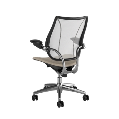Liberty-Bürostuhl, Rückenlehne in Pinstripe White, Sitzfläche in Hallingdal 65 0200, poliertes Gestell mit Zierleiste in Black Picture 3