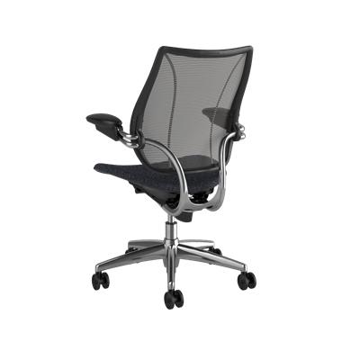 Liberty-Bürostuhl, Rückenlehne in Pinstripe Black, Sitzfläche in Vanir 0693, poliertes Gestell mit Zierleiste in Black Picture 3