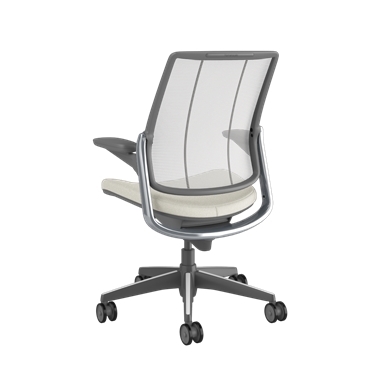 Diffrient Smart-Stuhl, Rückenlehne in Pinstripe White, Sitzfläche in Ticino Glacier Picture 3