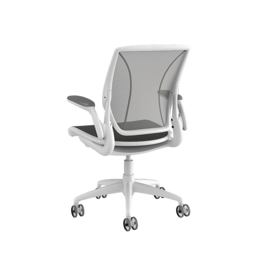 Diffrient World-Stuhl, Rückenlehne in Pinstripe White, Sitzfläche in Oxygen Revive Picture 3
