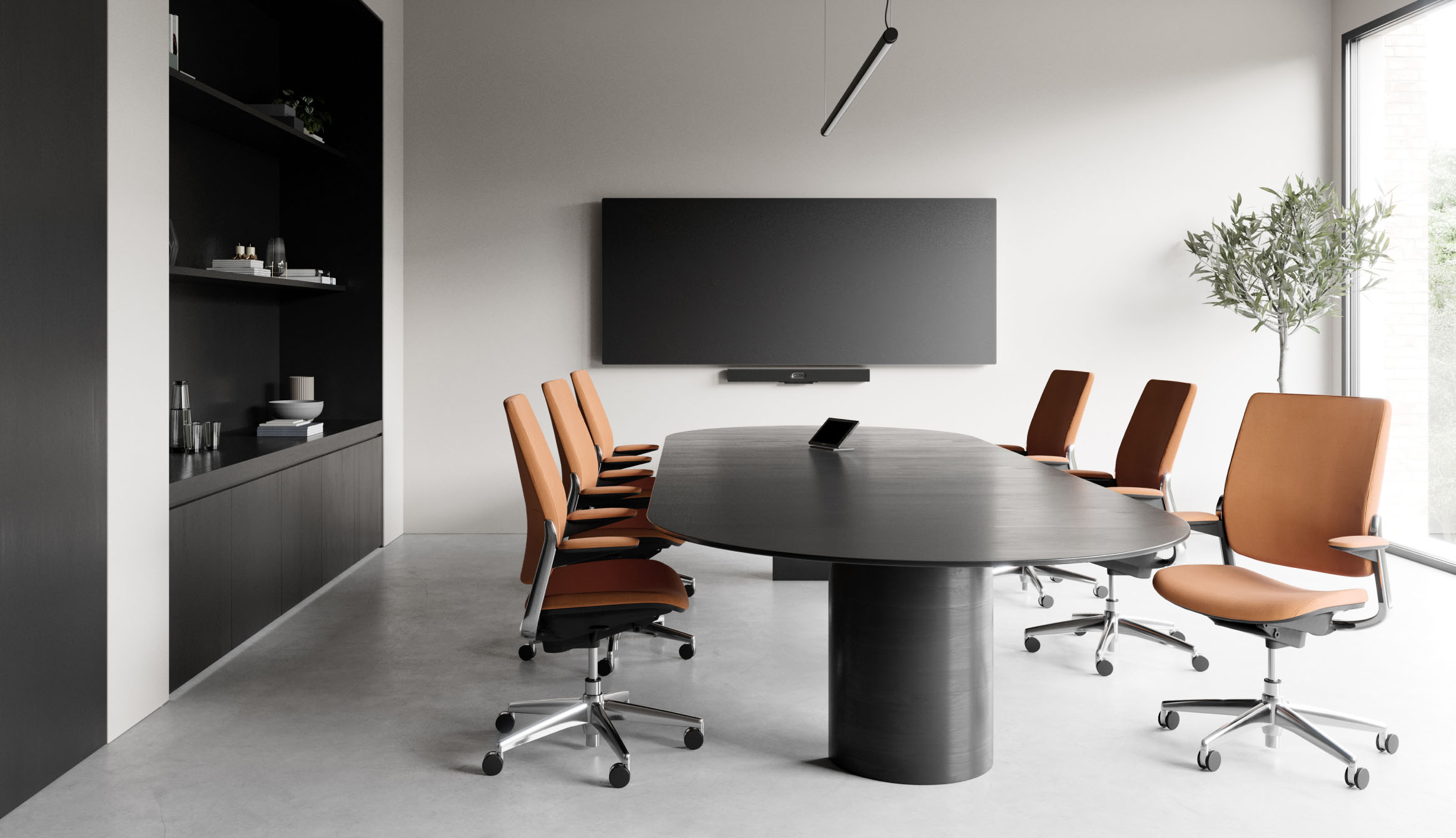 Smart Conference in Maribo Leather, Terra textile